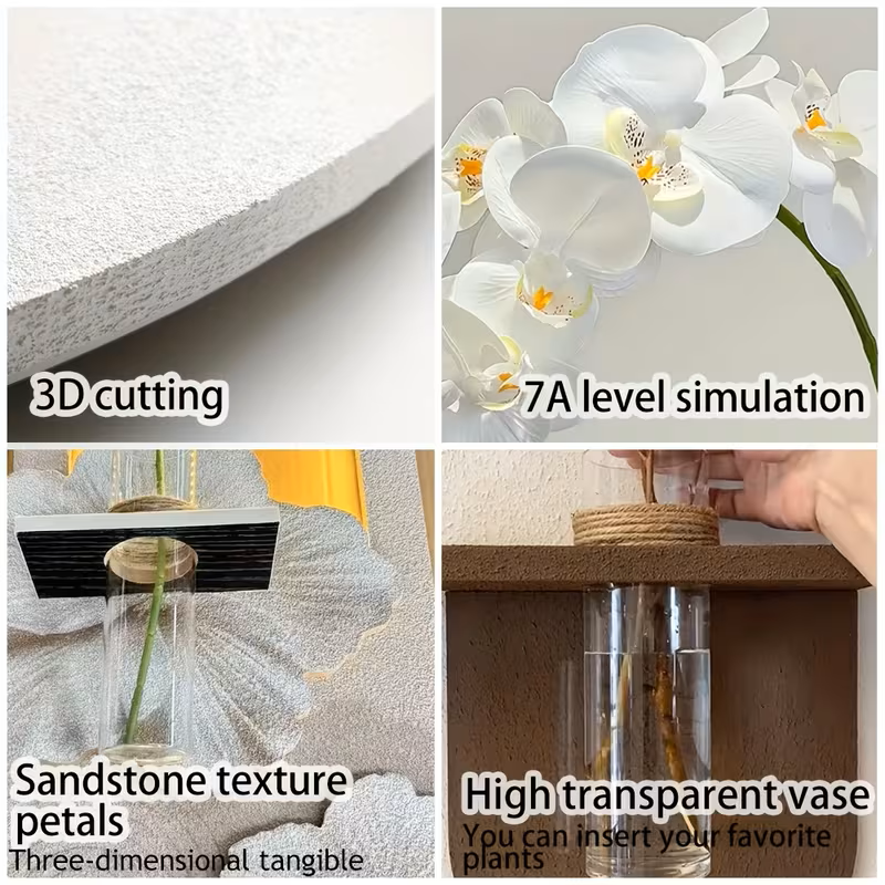 3D Flower Sandstone Wall Art Sculpture with Lights