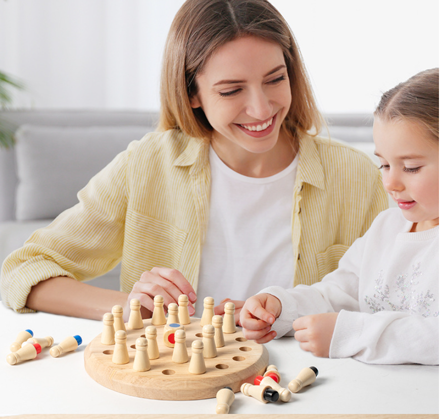 Wooden Memory Chess Puzzle Toy