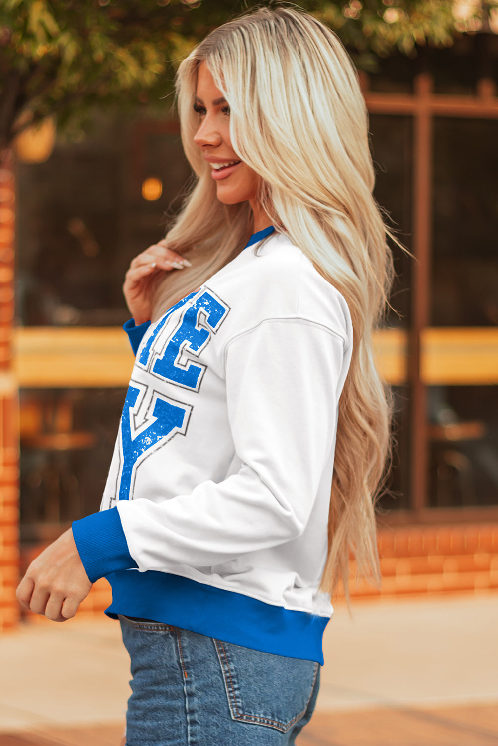 GAME DAY Varsity Stripe Crewneck Sweatshirt