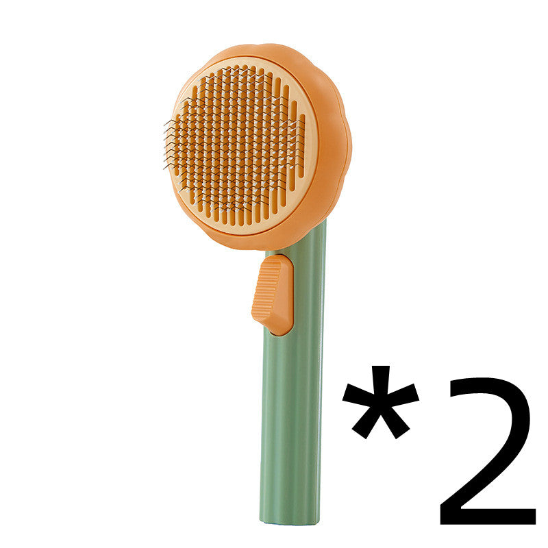 Modern Minimalist Self-Cleaning Pet Grooming Brush - 8-Inch Comb