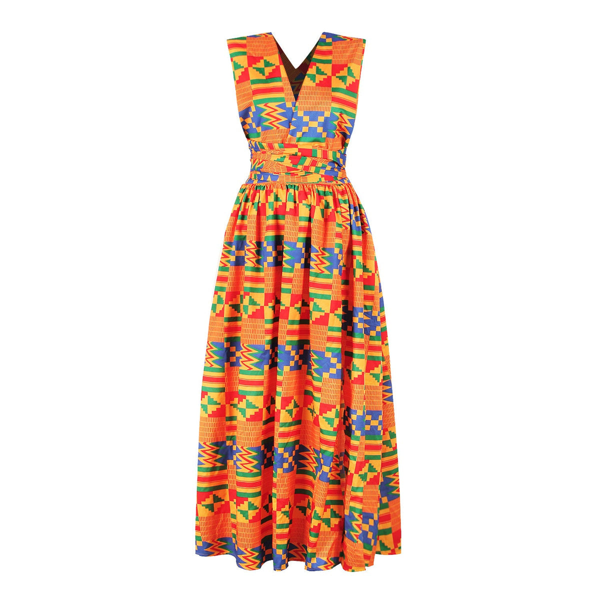 African Print Irregular Dress with Versatility