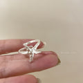 Starfish Bead Adjustable Open Ring For Women, Niche High-End Literary Retro Elegant Index Finger Jewelry