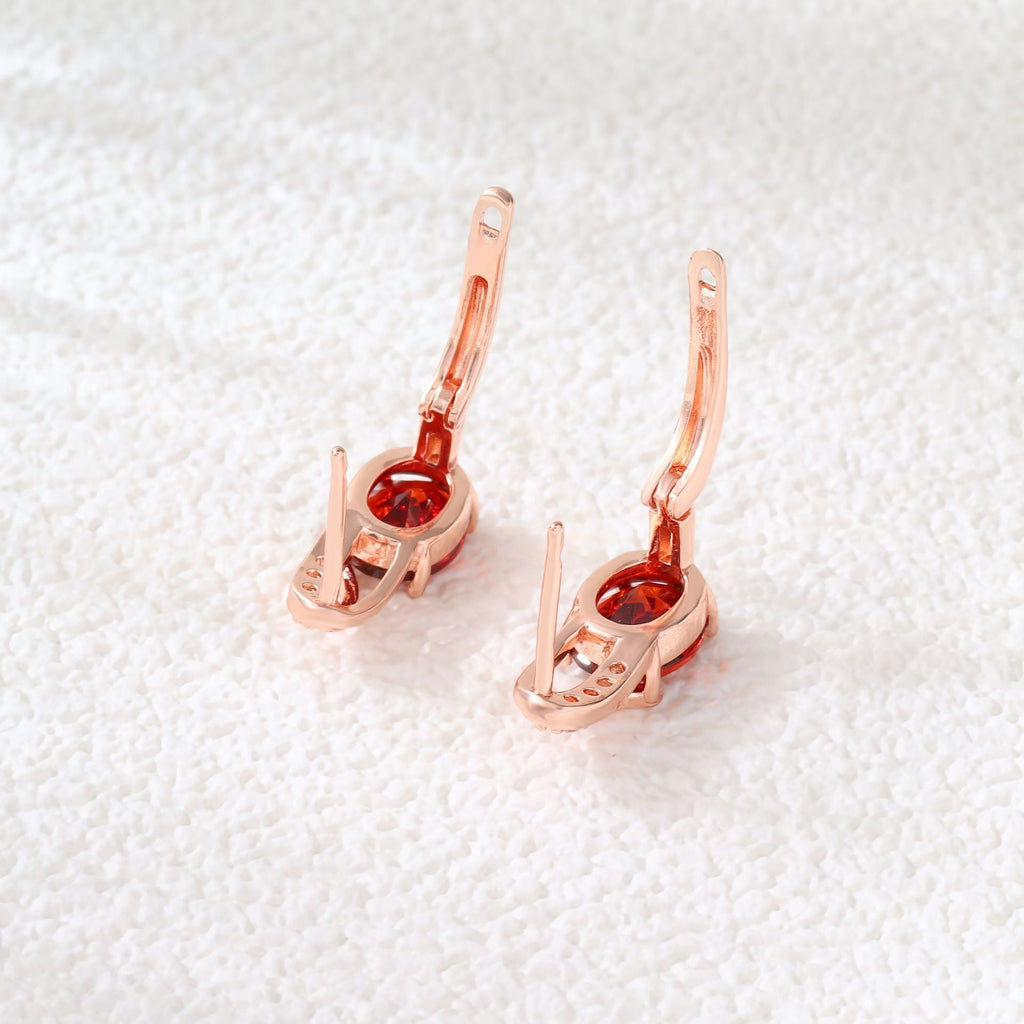High-End Oval Colored Zircon Earrings