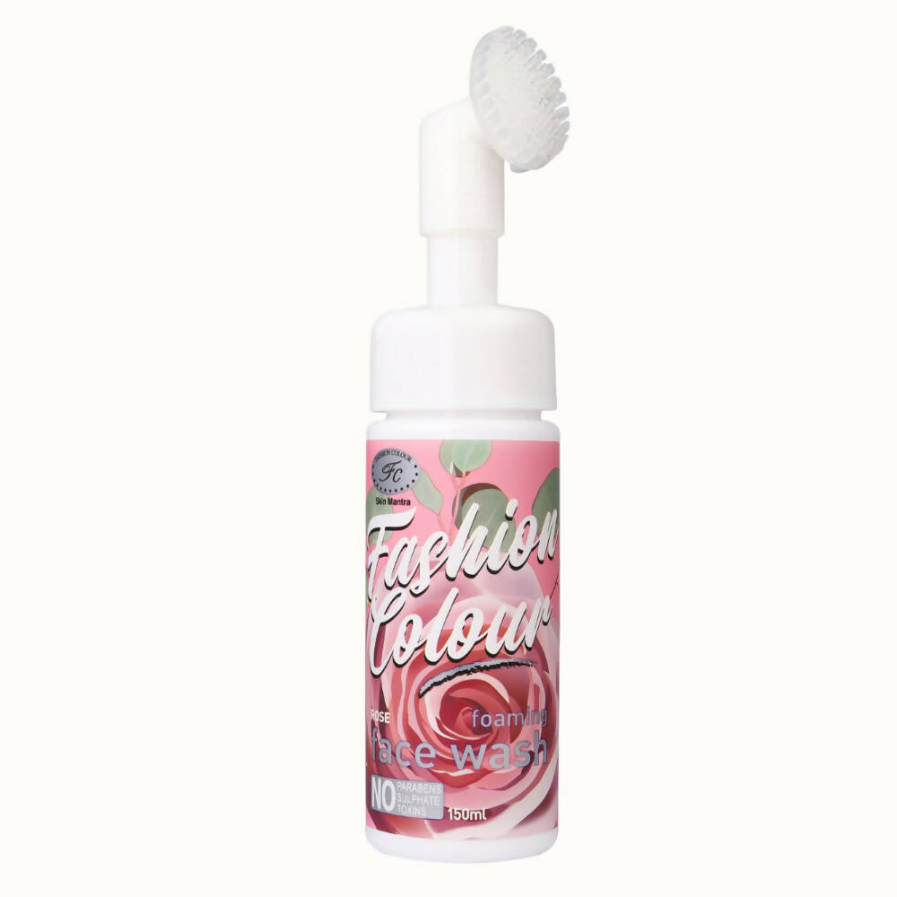 Rose Foaming Face Wash with integrated cleansing brush