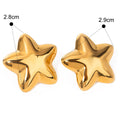 18K gold novel personality chubby five-pointed star design simple style earrings