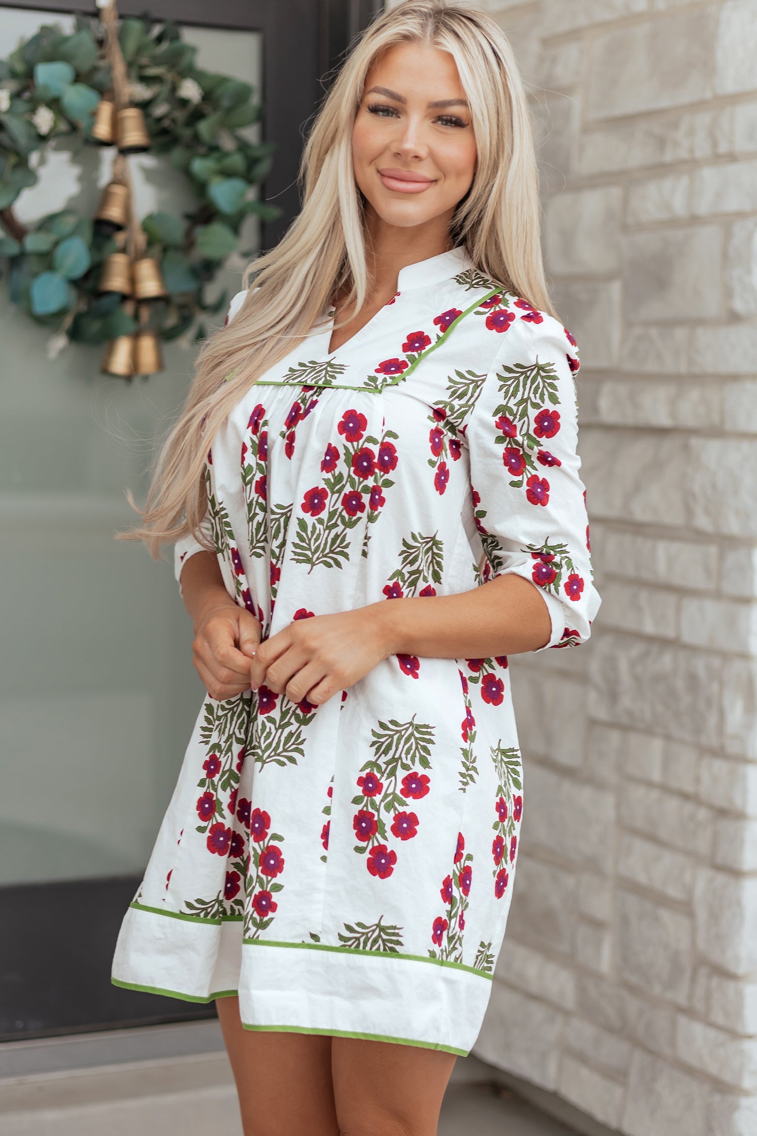 Halo Sleeve Loose Floral Dress