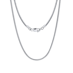 925 Sterling Silver Elegant  Snake Chain Necklace with Secure Lobster Clasp