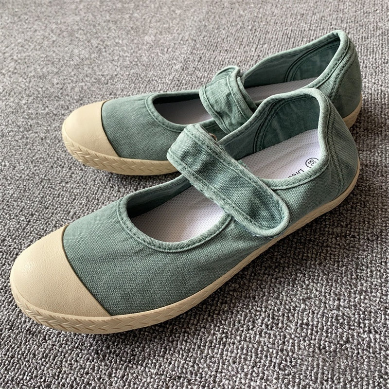 Women’s Japanese-Inspired Cotton Slip-On Loafers Casual Flats