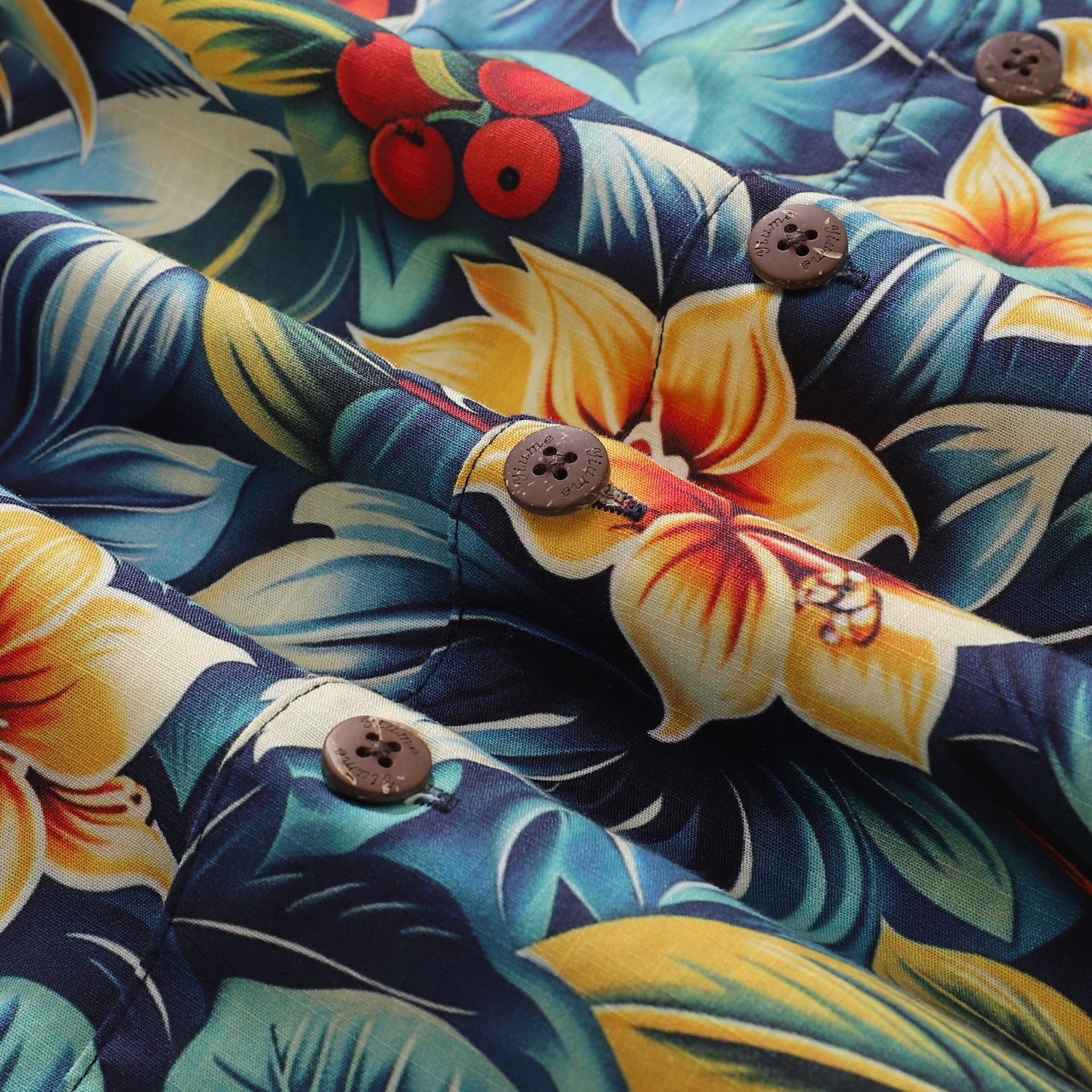 Men's Tropical Pineapple Jungle Print Camp Collar Hawaiian Shirt