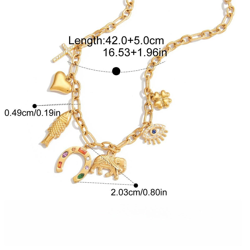 18K Gold-Plated Titanium Steel DIY Pendant Clavicle Chain