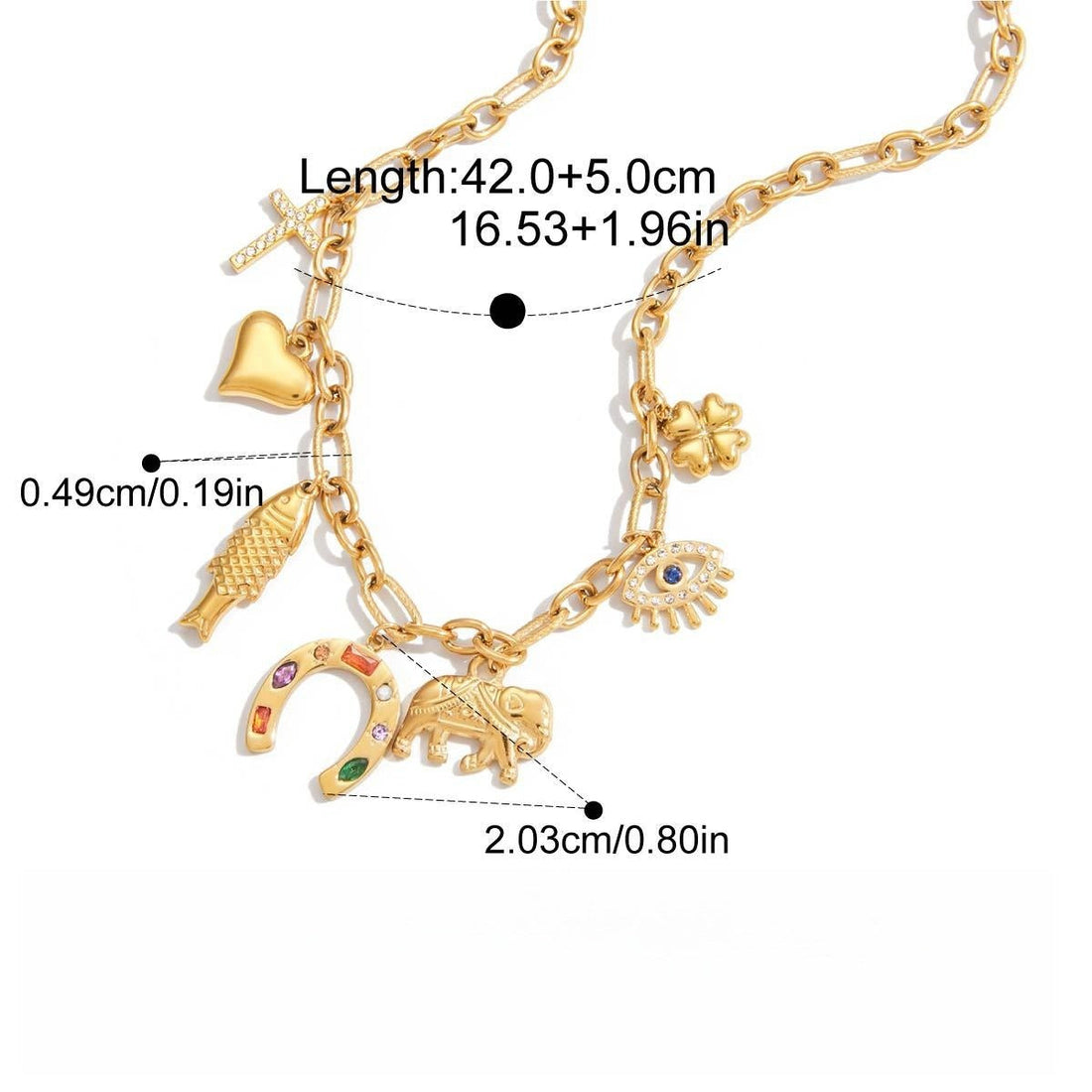 18K Gold-Plated Titanium Steel DIY Pendant Clavicle Chain