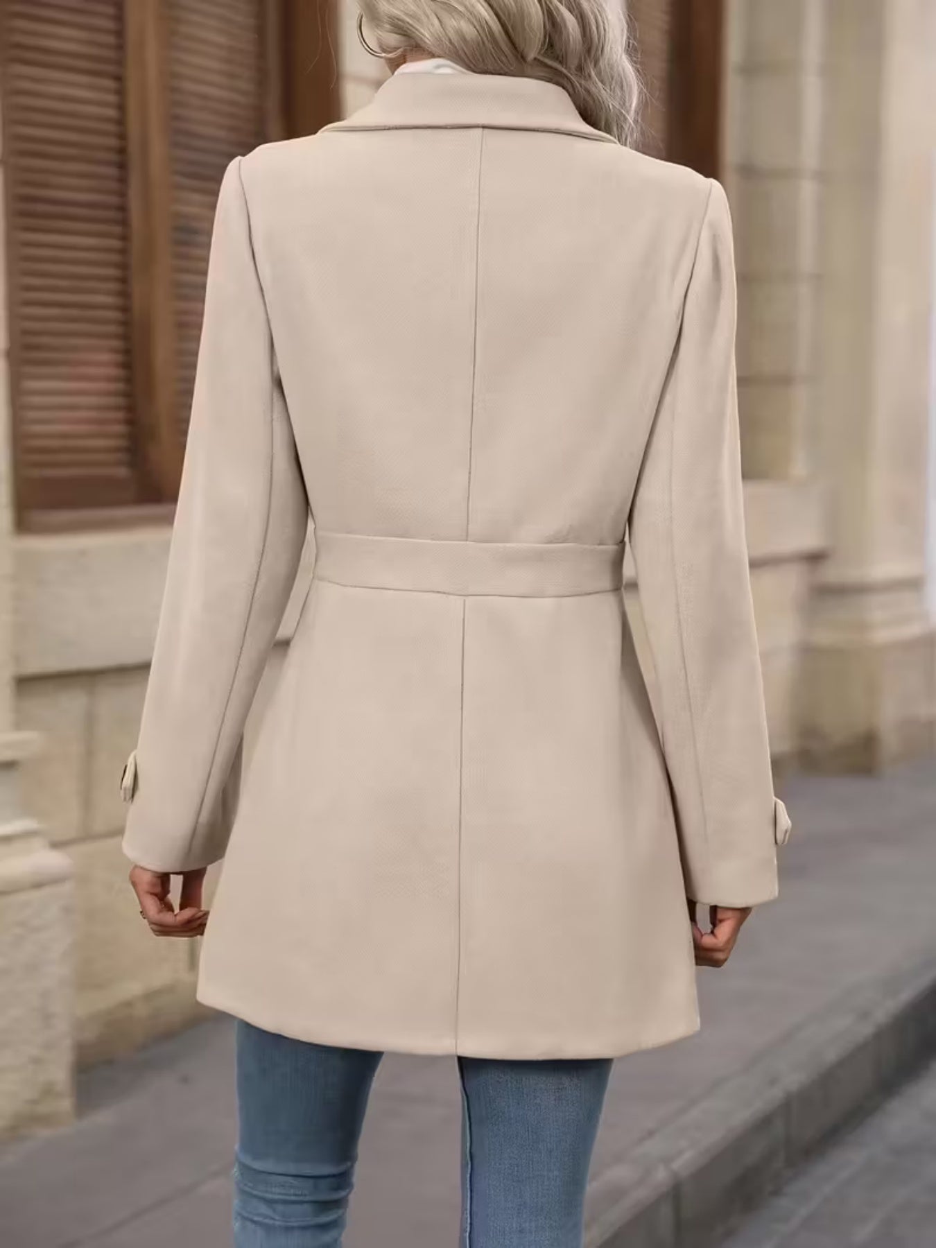 Women's Elegant Woolen Coat – Slim Fit