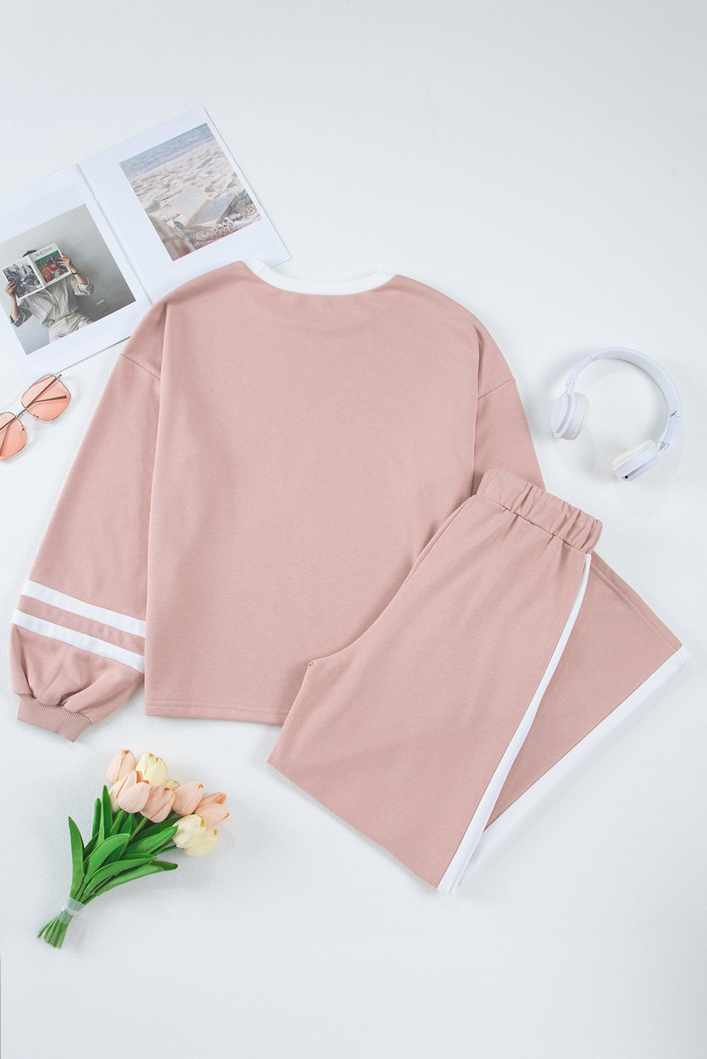 Varsity Stripe Pullover and Drawstring Pant Set