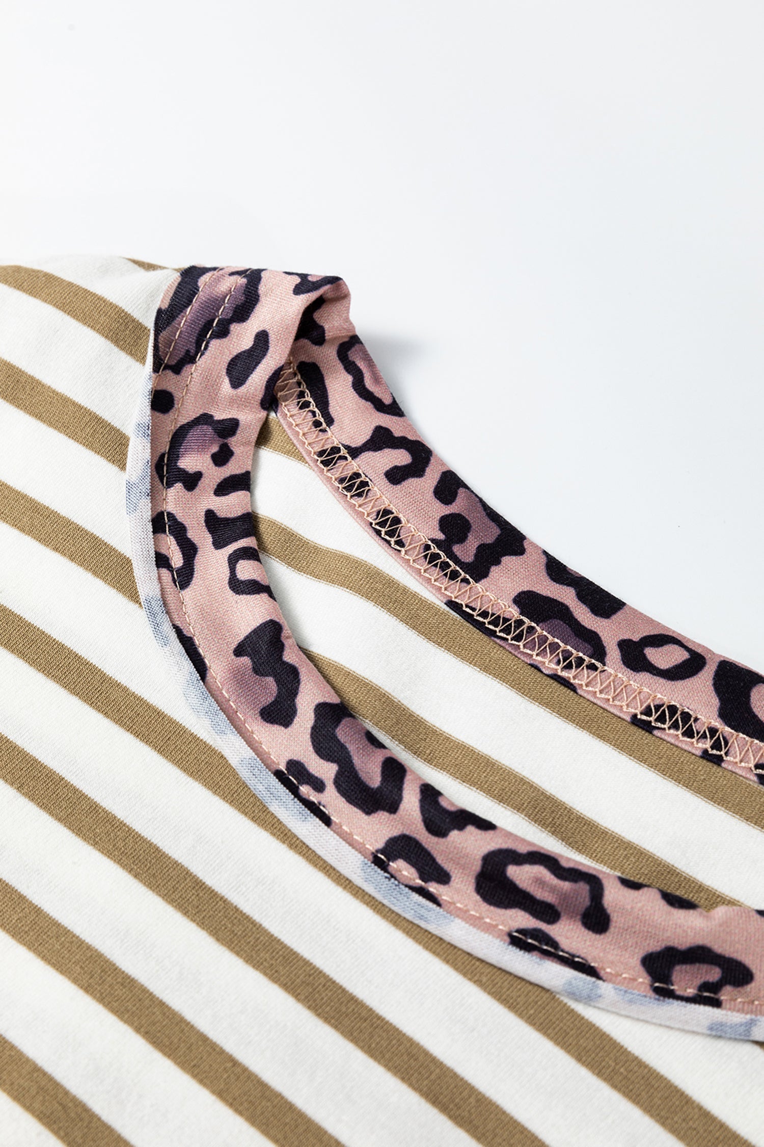 Camilla Loose Patchwork T-Shirt with Leopard Print Details
