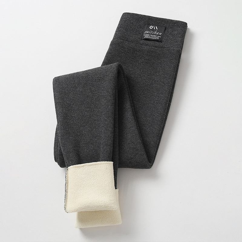 Women's High-Waist Lambswool Fleece-Lined Winter Leggings - Image 8