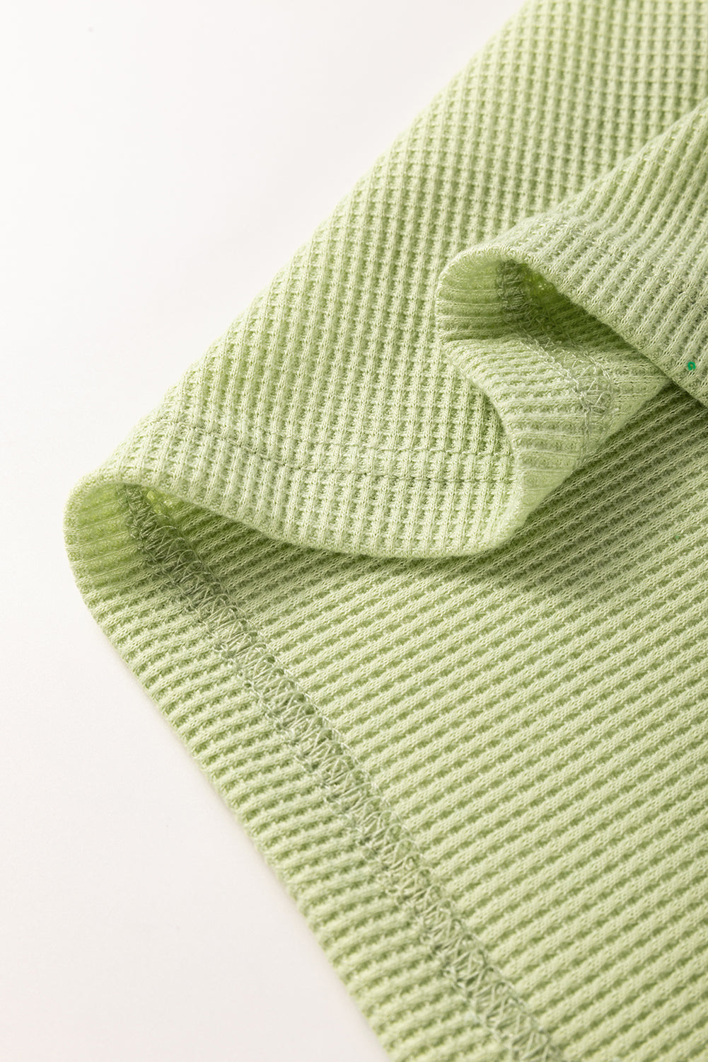 Mint Green Striped Patchwork 3/4 Sleeve Knit Top