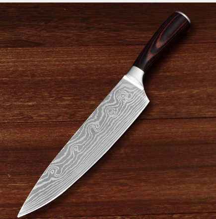 Damascus Chef Knife 8-Inch Stainless Steel Modern Kitchen Tool