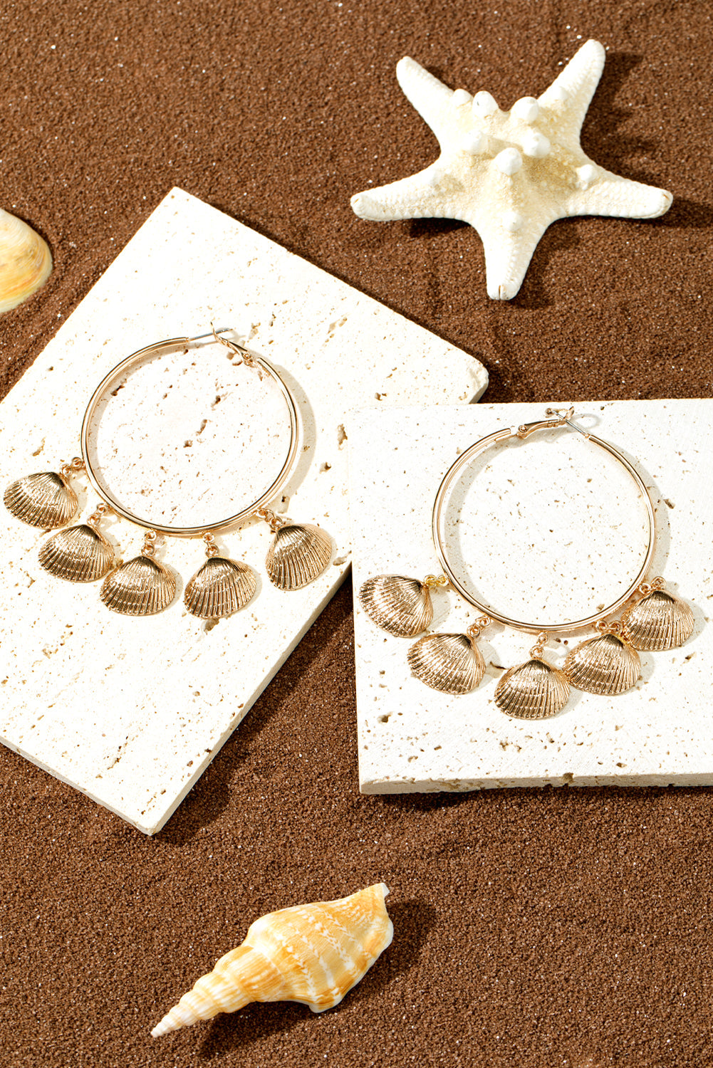 Lyra Vacation Shell Hoop Earrings