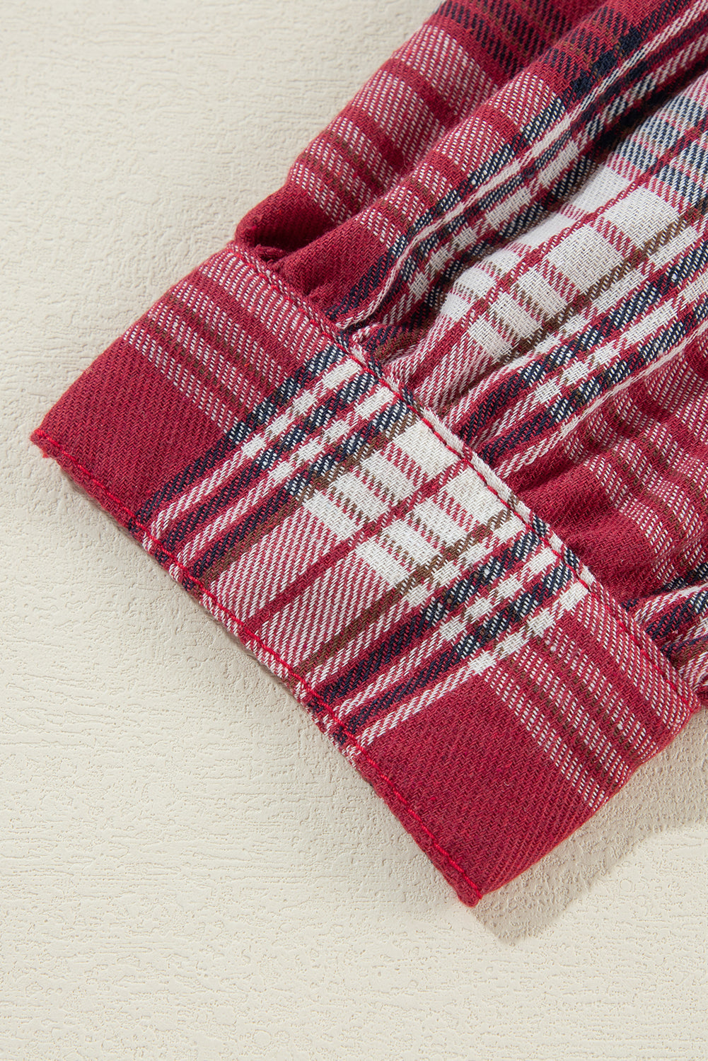 Plaid Patchwork Hooded Denim Jacket with Distressed Hem