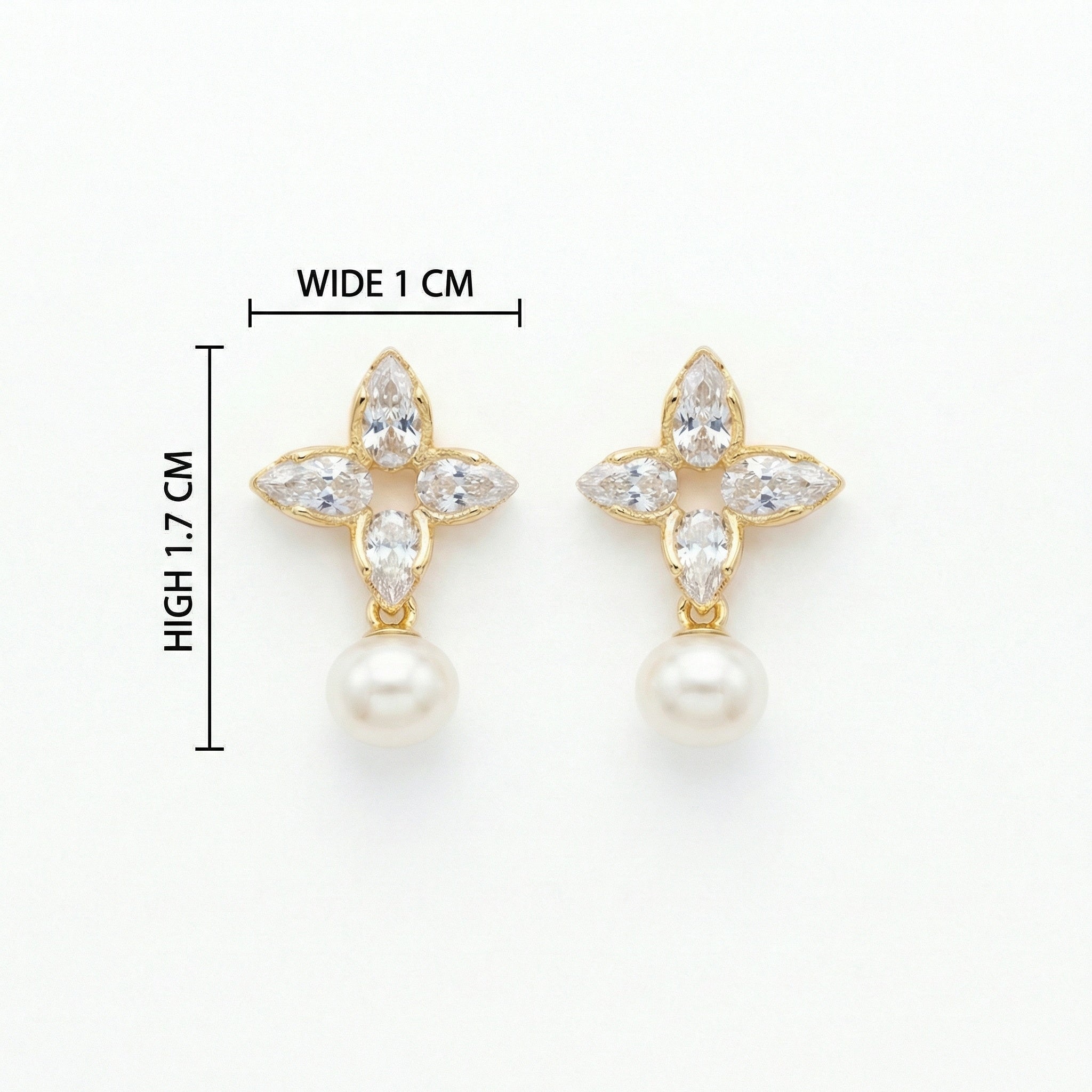 Sterling Silver Marquise Floral Drop Earrings with White Pearls