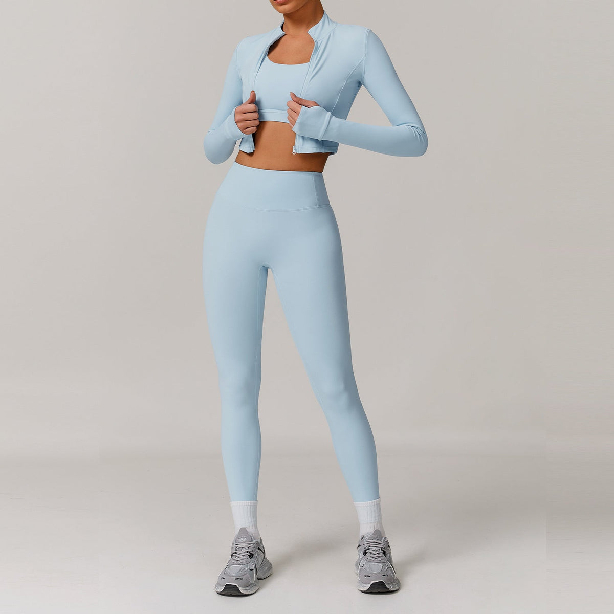 Women's High-Waist Three-Piece Activewear Set