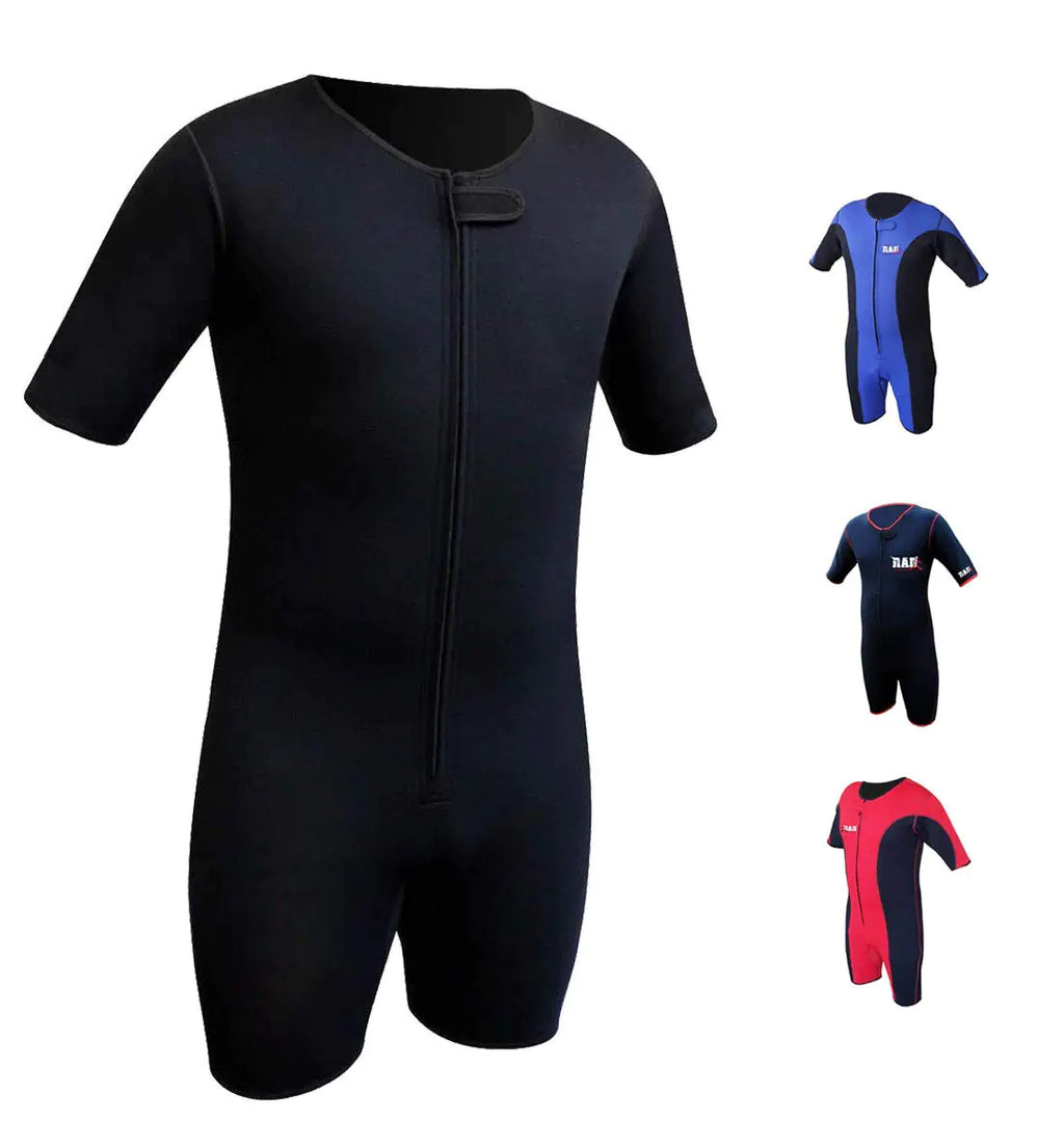 RAD Sweat Suit Neoprene Weight Loss Sauna Suit Workout Fitness Slimming Shorts Gym Training (Jet Black Large)