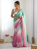 Glamorous Rama_Bit gold crush embroidered saree with matching blouse
