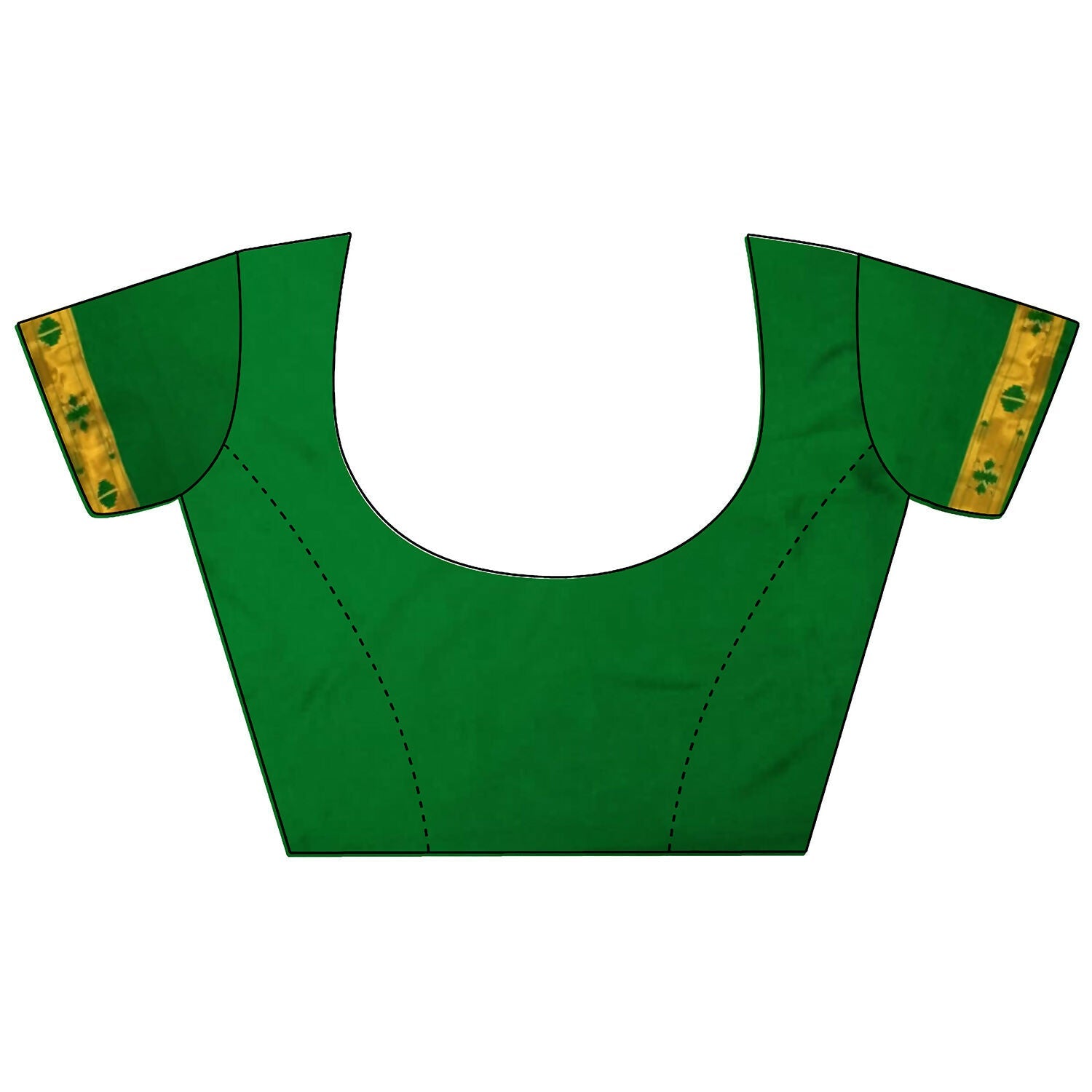 Green Polka Dot Lichi Silk Paithani Saree with Matching Blouse