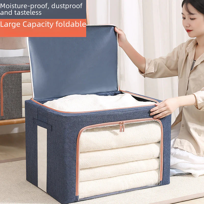 Large Window Cotton Storage Box with Steel Frame