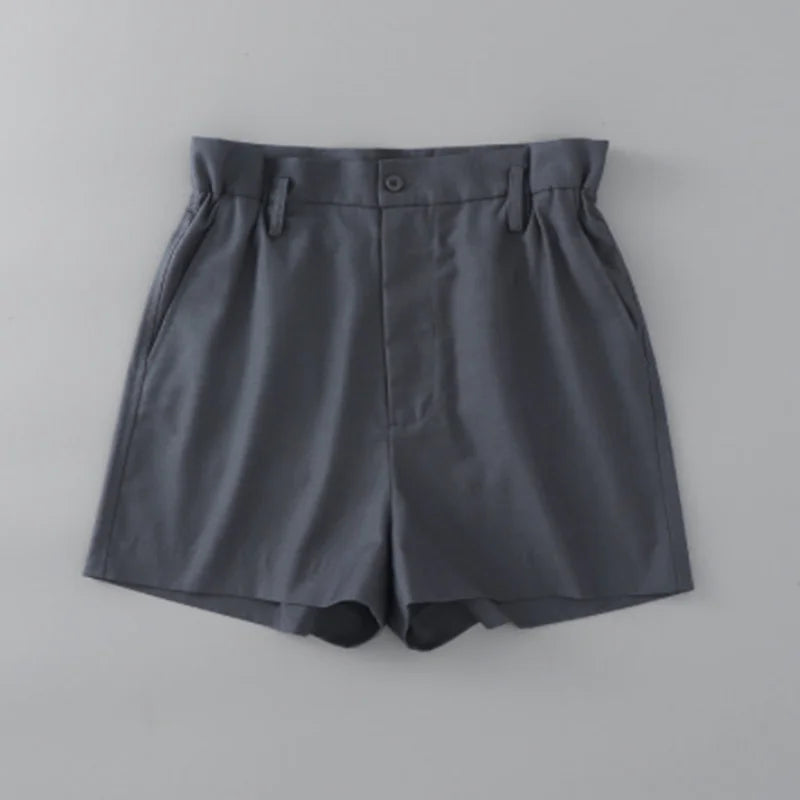 Women's High Waist Wide Leg Shorts with Included Belt - Image 3