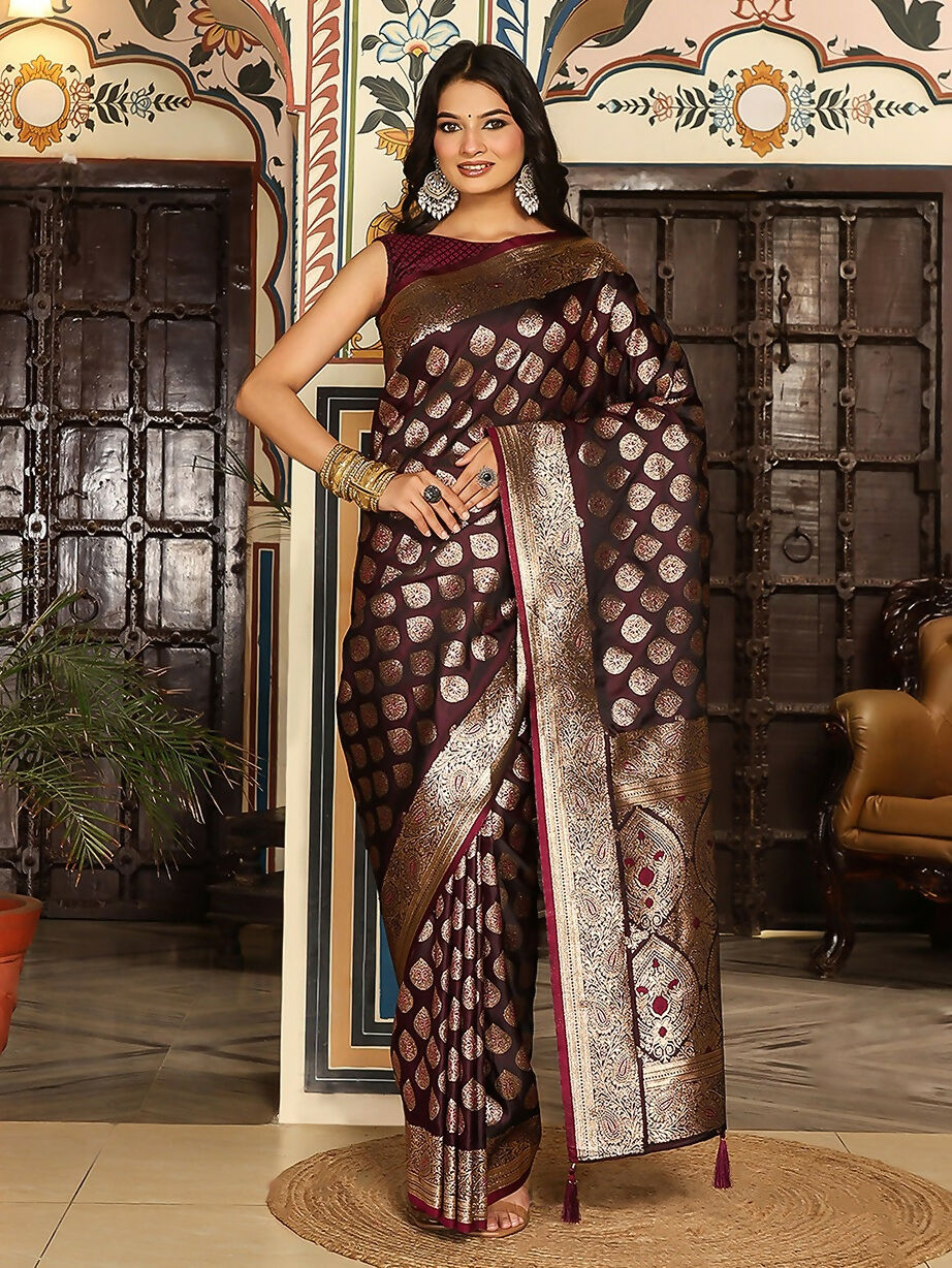 Shree Shyam Fashion Maroon Silk Saree