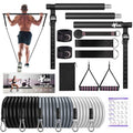 Pilates Bar Kit with Resistance BandsQicool Pilates Resistance Bands Exercise Fitness Equipment for Women & Men Home Gym Yoga Pilates (Black(20/30/50lbs))