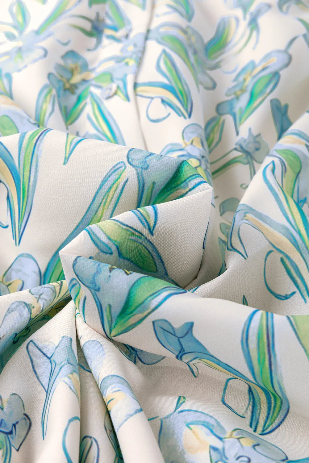 White Floral Shift Dress with Turquoise Accents