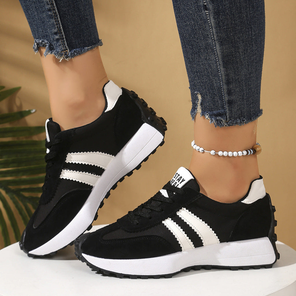 Women's Chunky Platform Sneakers Lace Up Fashion Casual Shoes - Image 4