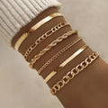 Bracelet Fashion 6-piece Chain Set Metal Chain