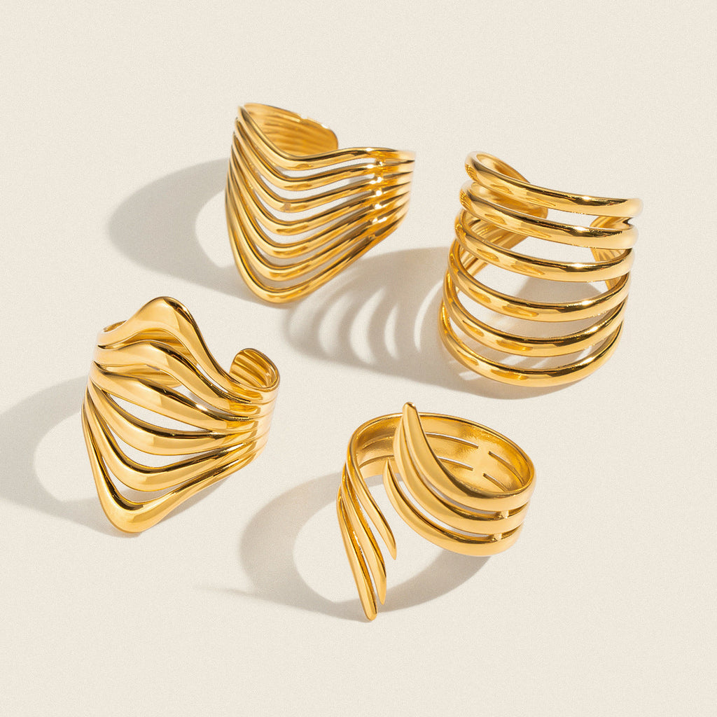 Stainless Steel Open Ring 18K Gold-plated