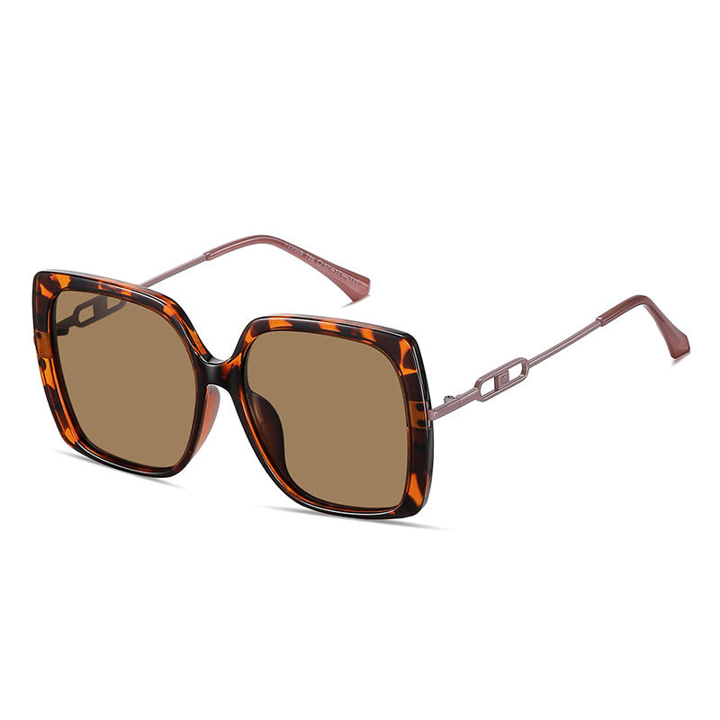 Oversized Polarized Sunglasses for Women - Large Metal Frame