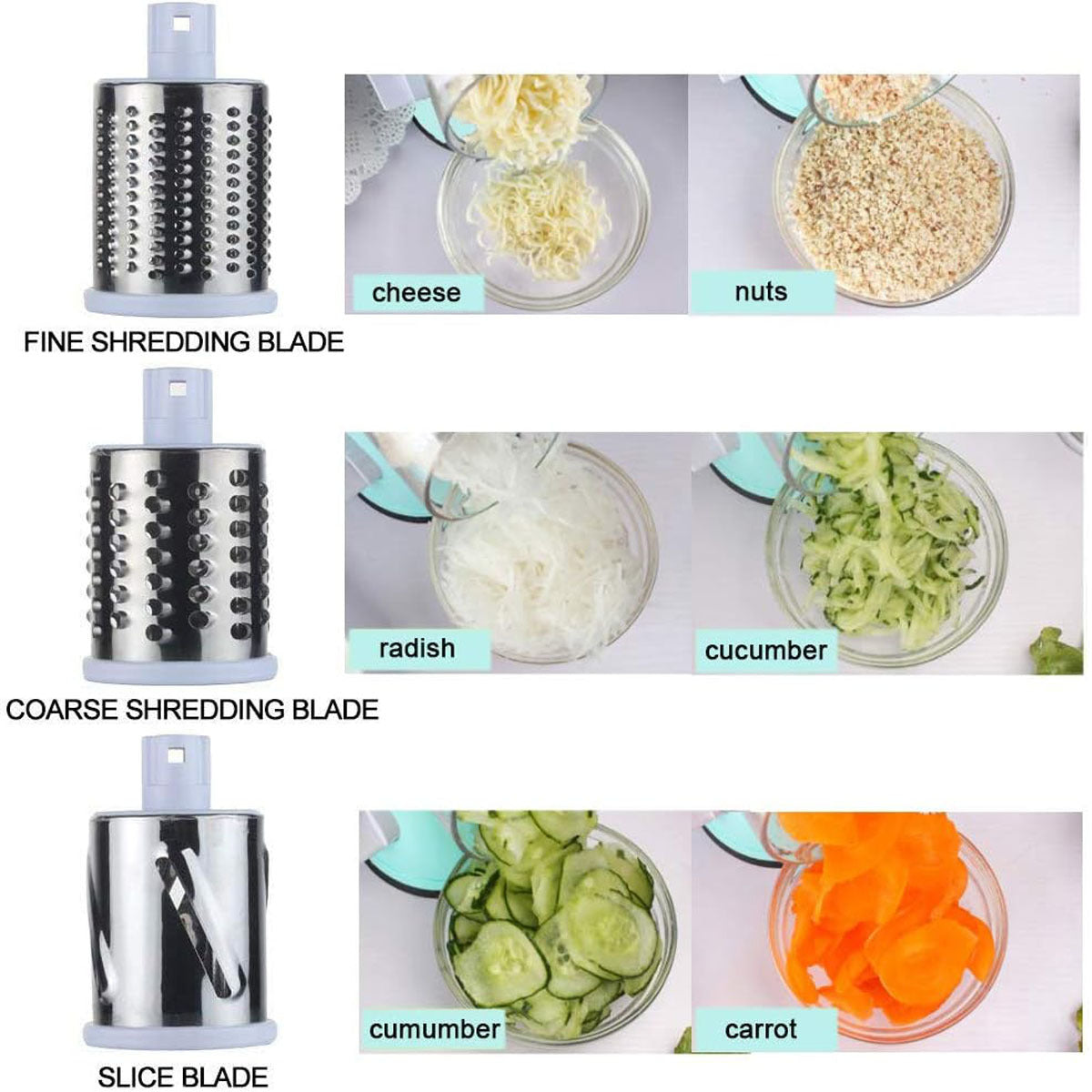 Multifunctional Round Mandoline Vegetable Slicer & Cheese Grater