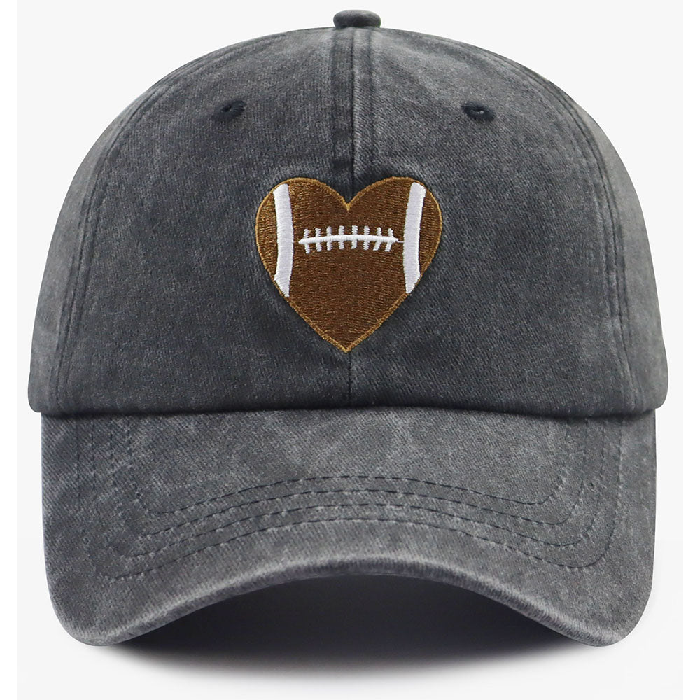 Football Heart Baseball Cap — Gifts for Women & Men