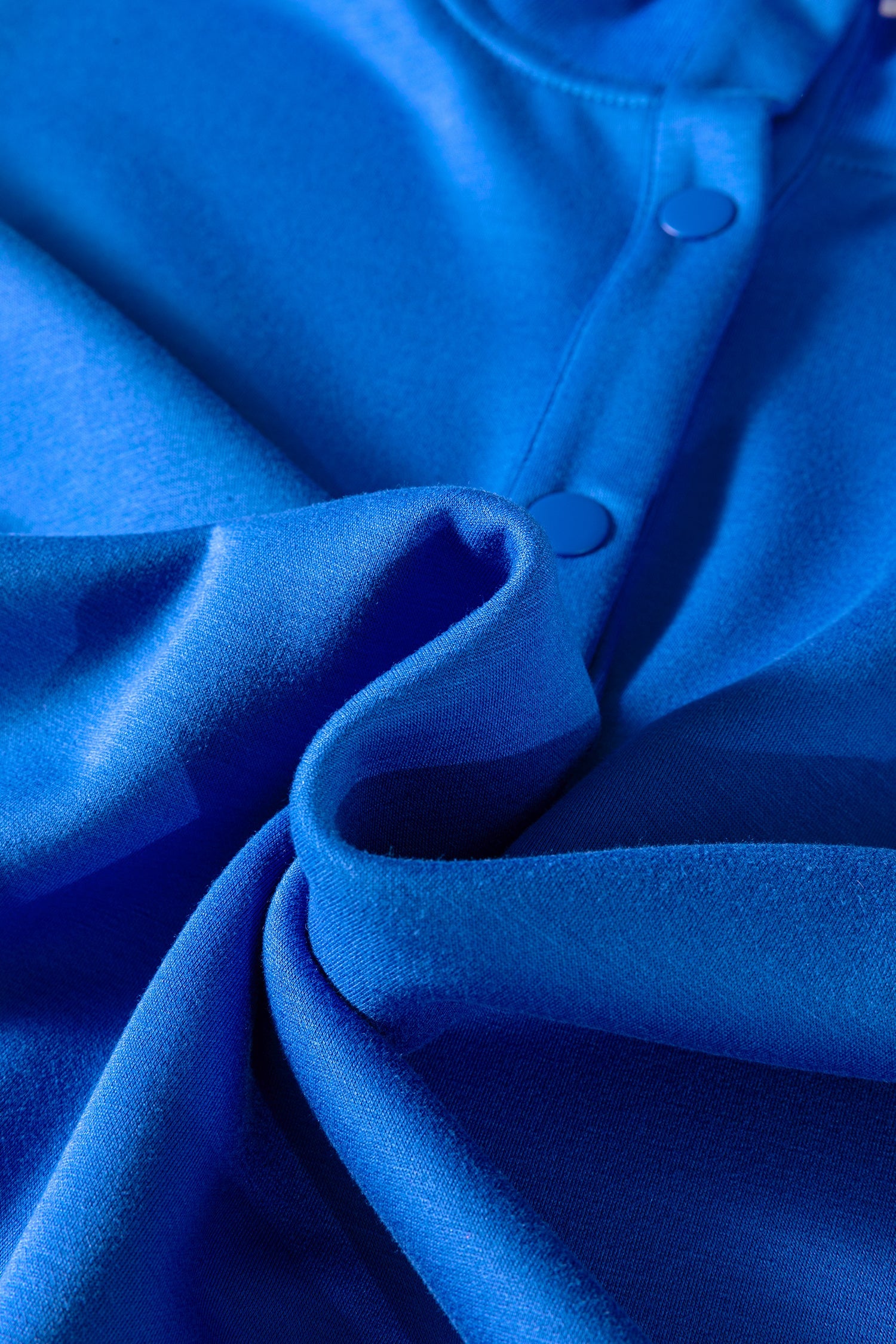 Contrast Frilled Trim Button Collar Short Sleeve Top