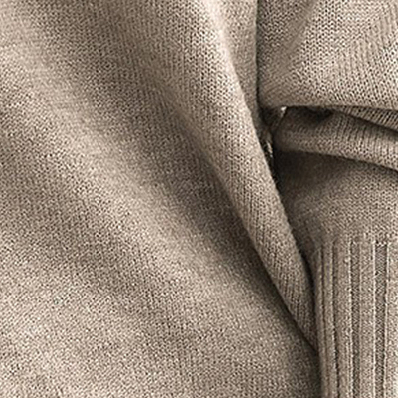 Women's V-Neck Drop Shoulder Sweater Casual Long Sleeve Pullover