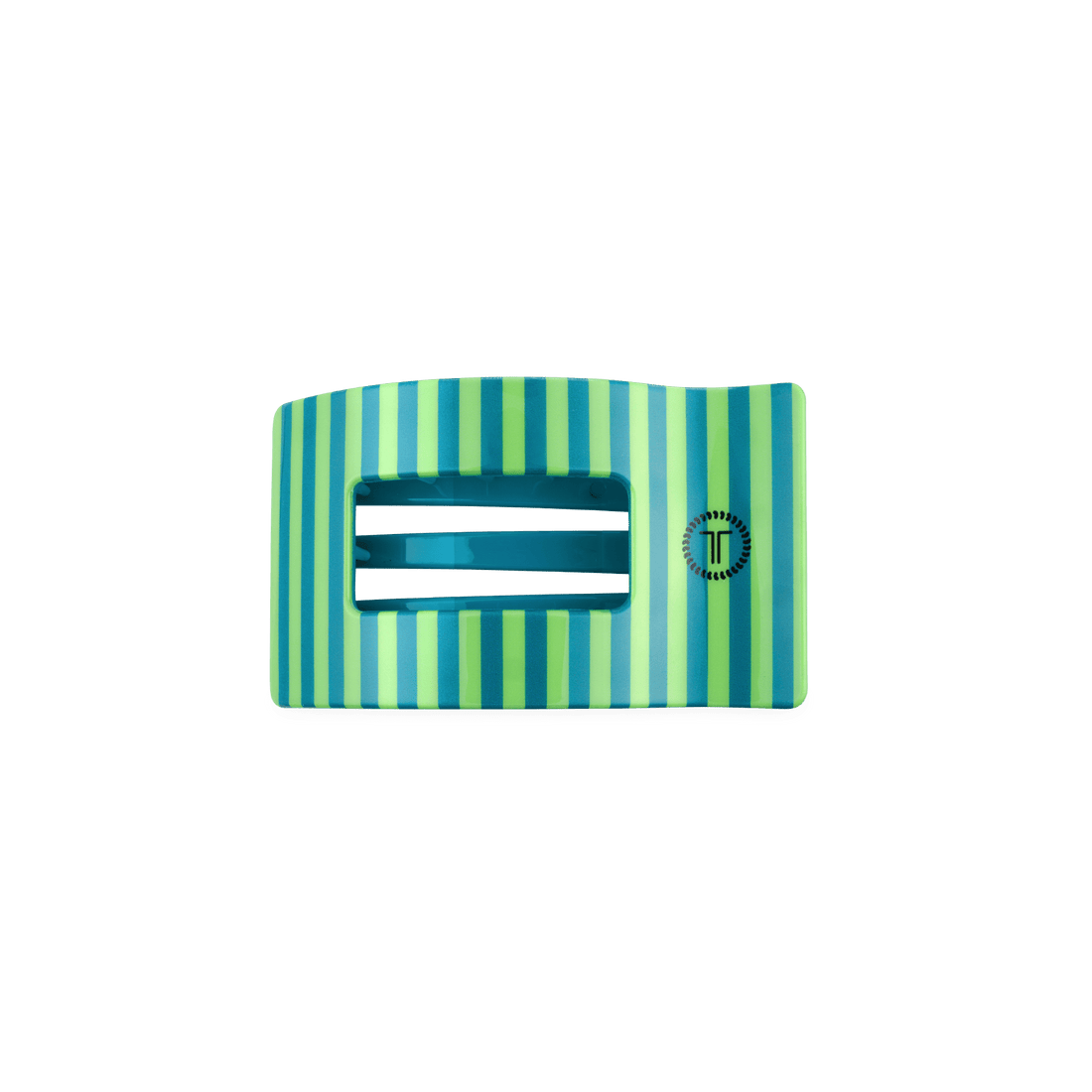 Small green flat rectangle hair clip for effortless hair styling