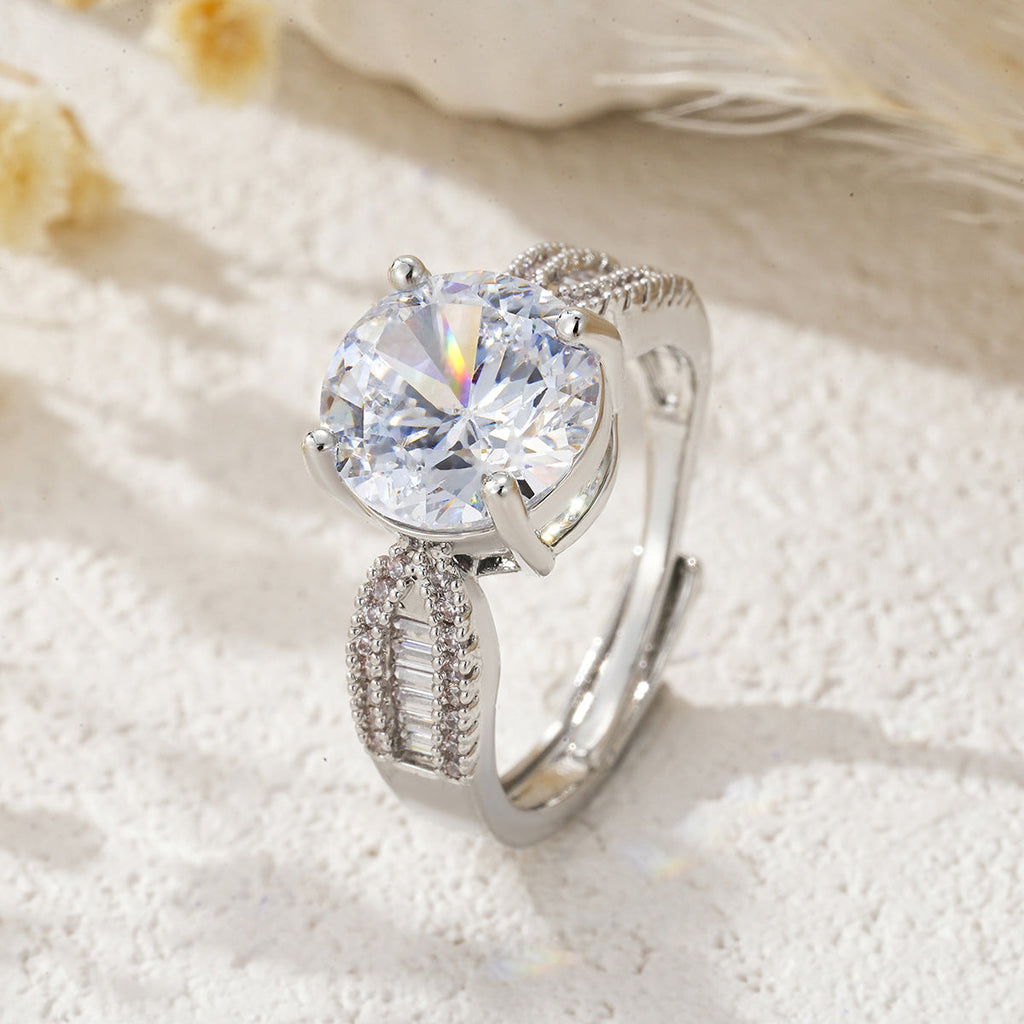 Women's Open Ring With Colorful Zircon