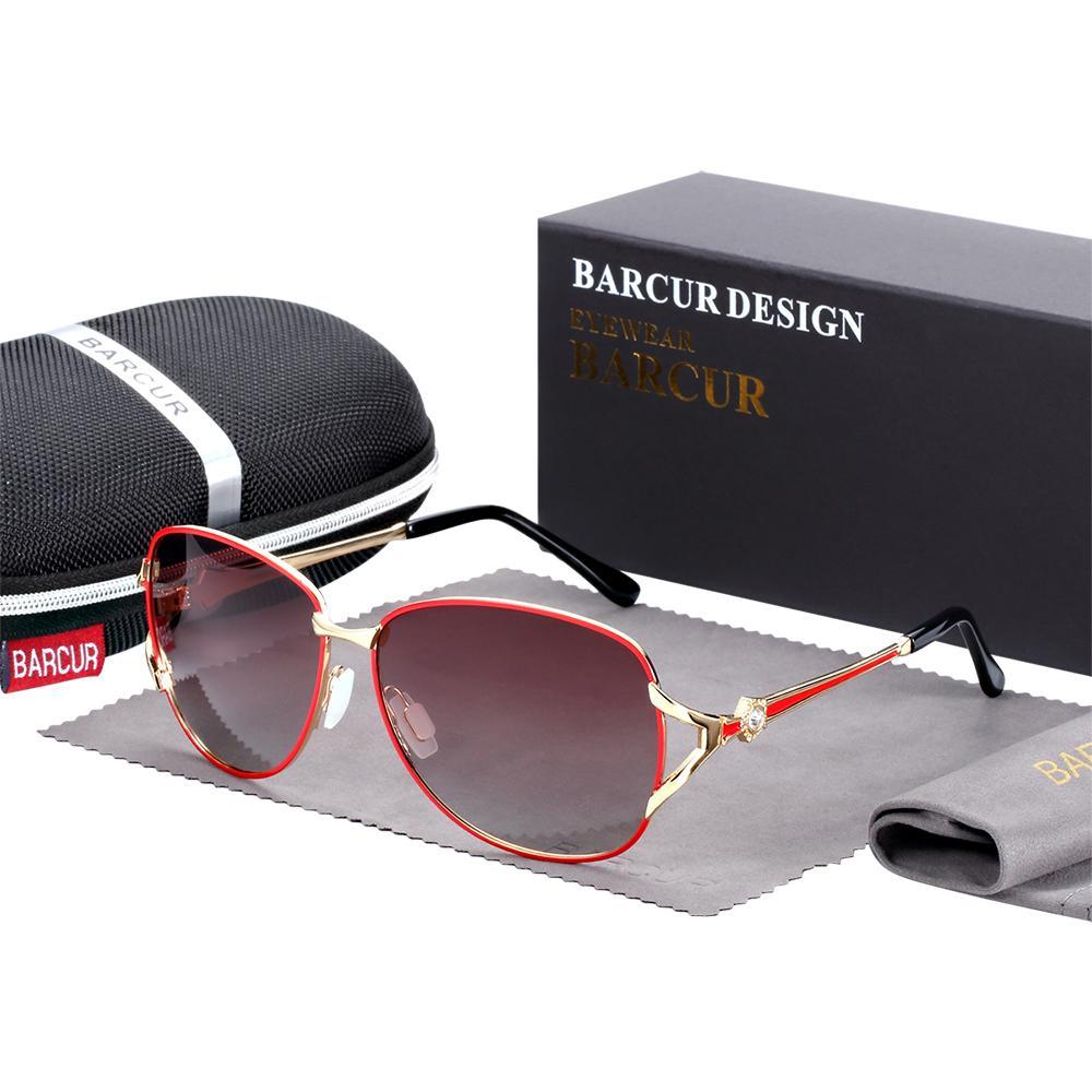 Elegant round gradient luxury polarized sunglasses for women