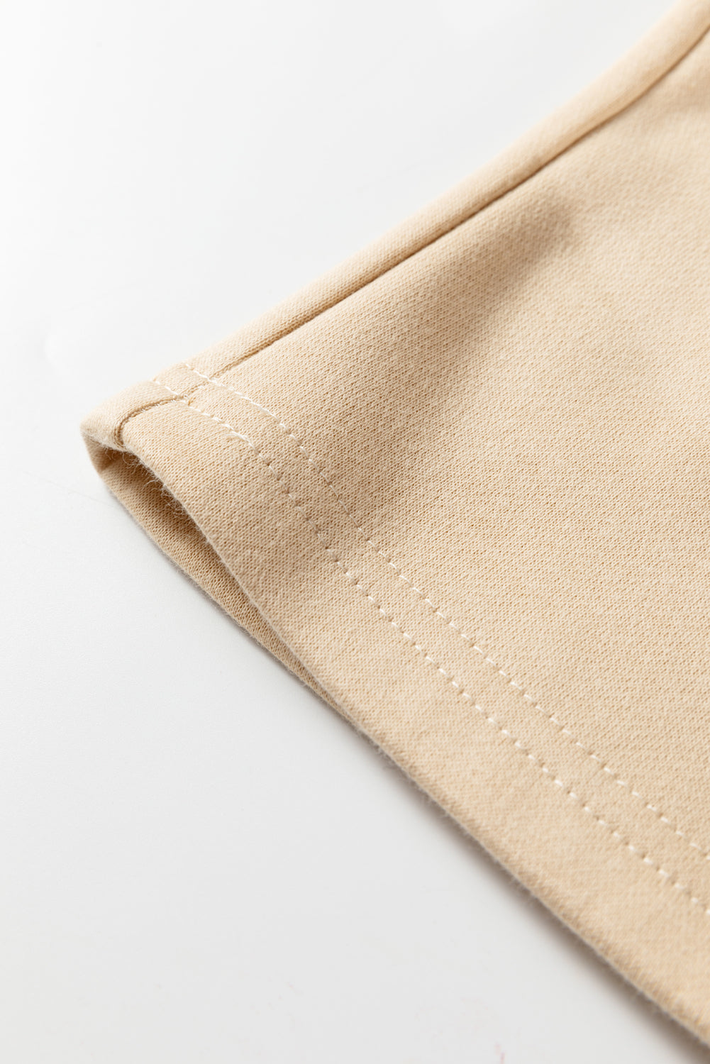 Oatmeal Fleece Lined Leopard Drawstring Elastic Waist Solid Pants