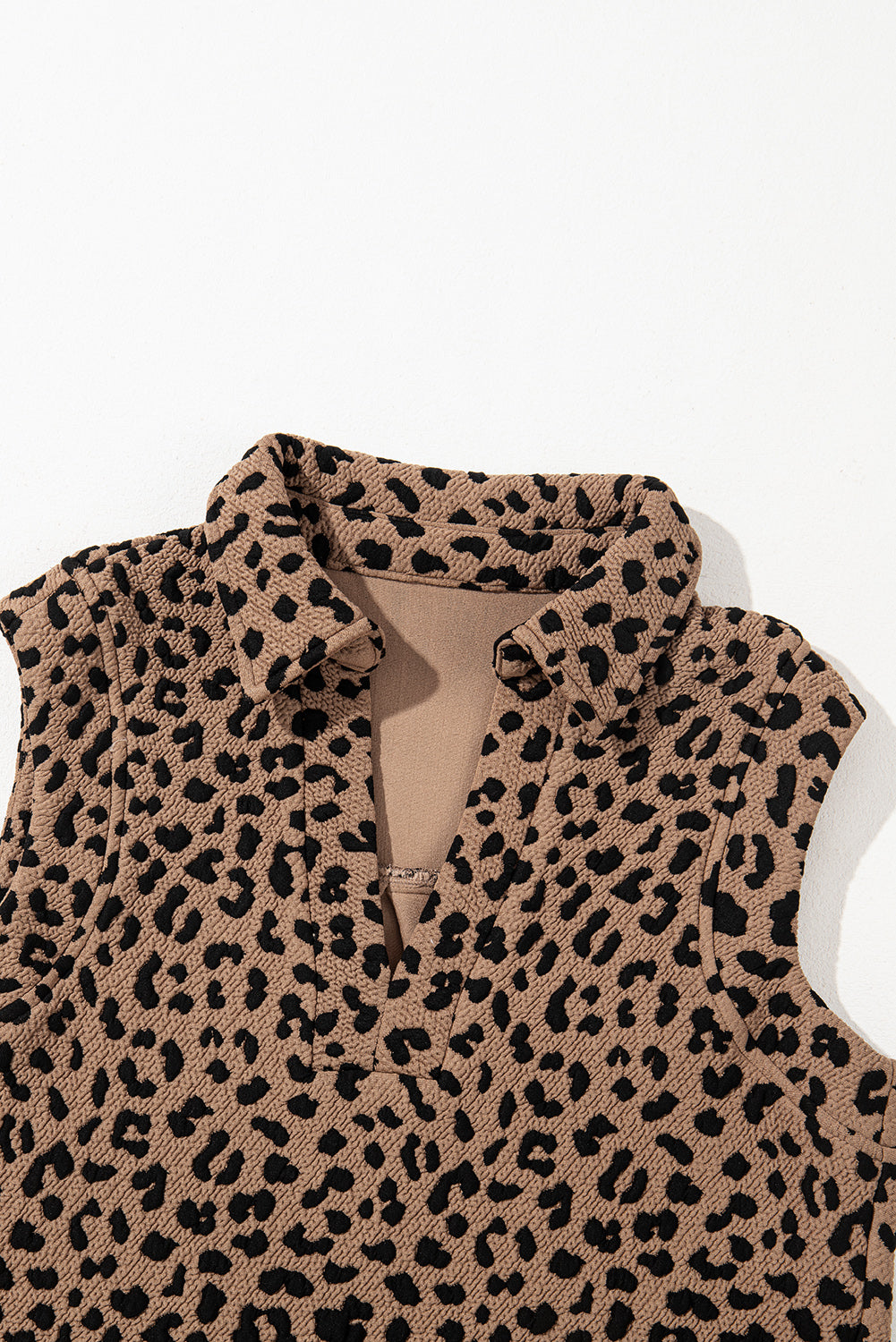 Leopard Print Sleeveless Mini Dress Tan and Black Summer Dress