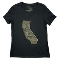 Women's Heather Black V-Neck Graphic Tee