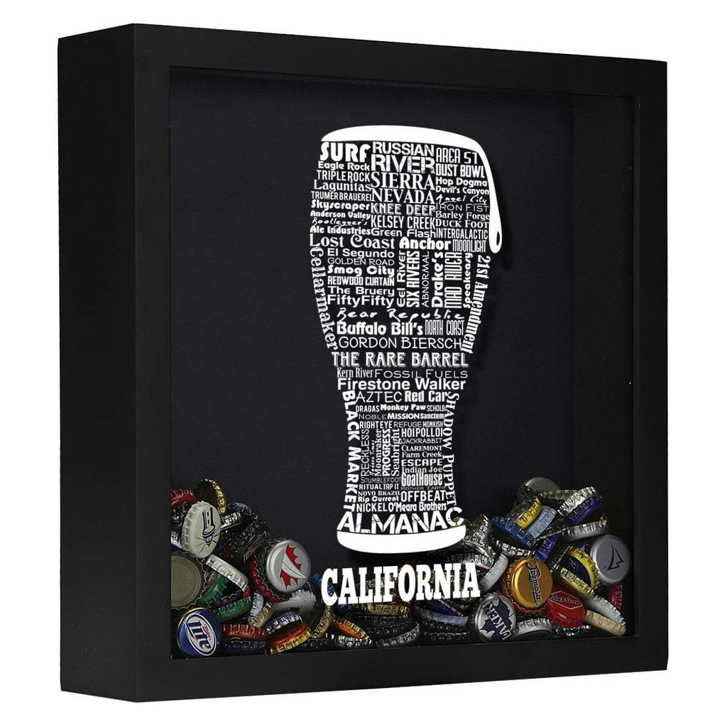 California Beer Typography Shadow Box