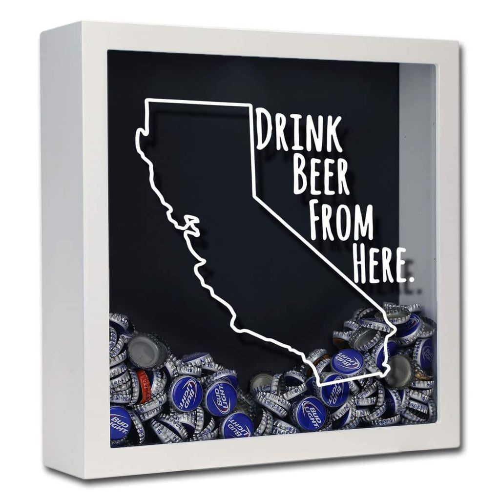 California Drink Beer From Here Beer Cap Shadow Box