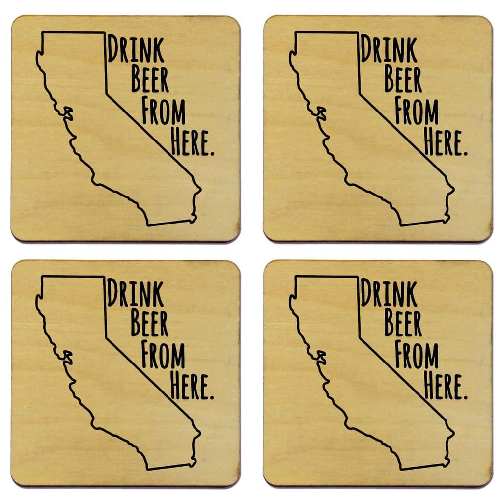 California Drink Beer From Here Coasters
